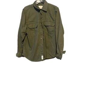 Lucky Brand Men's Long Sleeve Lived-in Utility Shirt, Olive Green